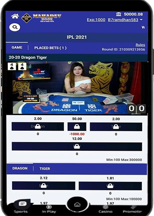Mahadev Book Dashboard Preview